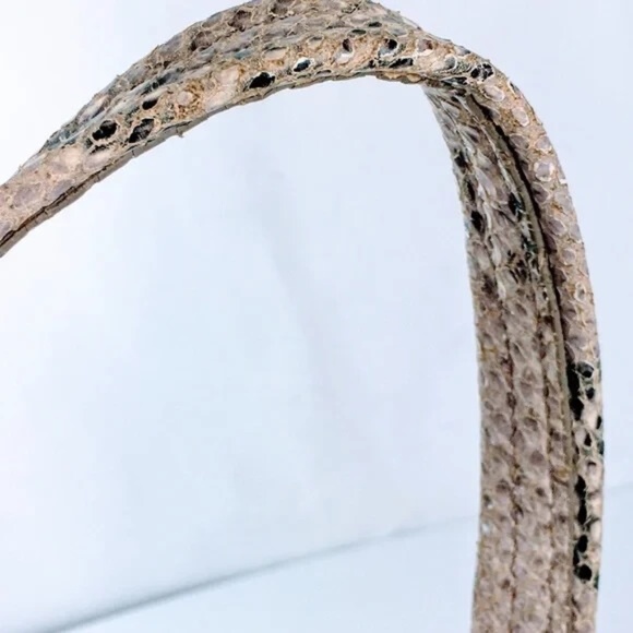 Cole Haan Hobo Bag Large Leather Snakeskin Embossed Tassel Drawcord Close - Picture 10 of 11